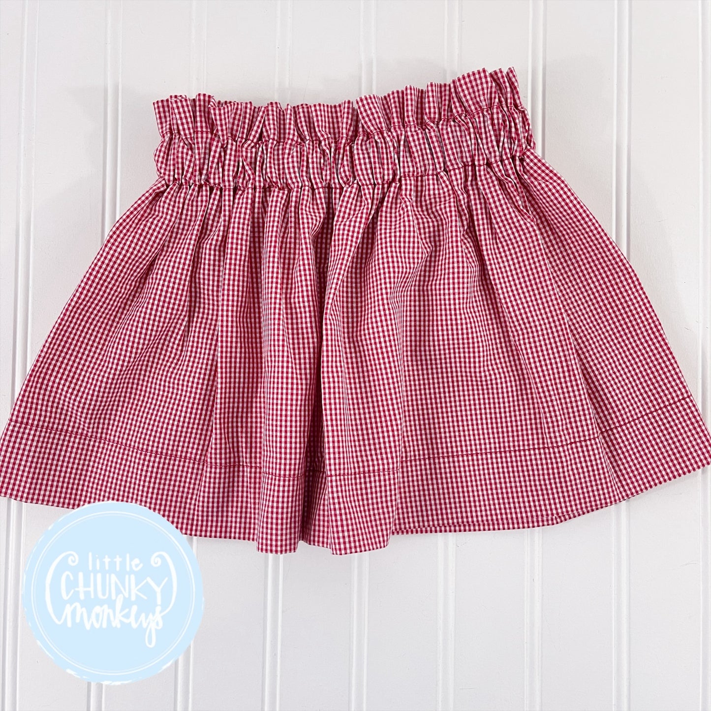 Red Gingham Skirt - 3T