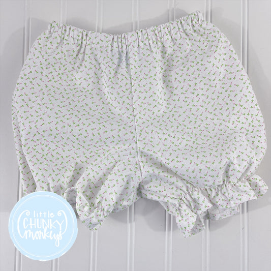 Pink Bud Floral Ruffle Bloomer Shorts - 3T