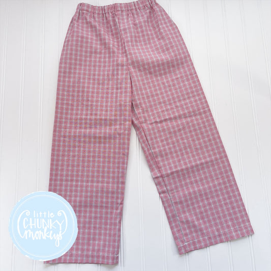 Crimson & Grey Windowpane Classic Pants - 5T