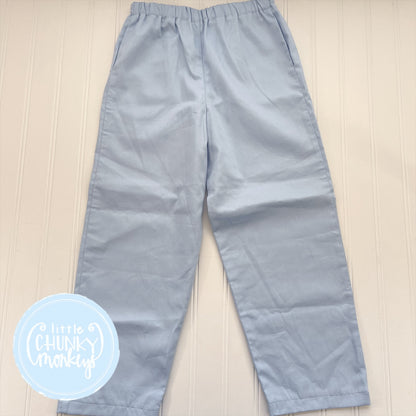 Light Blue Pique Classic Pants with Pockets- 6Y