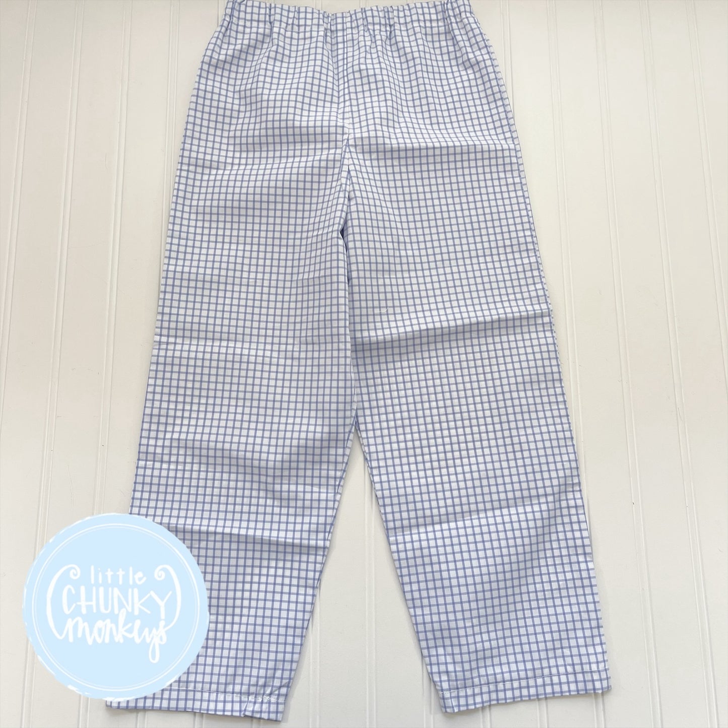 Light Blue Windowpane Classic Pants - 6Y