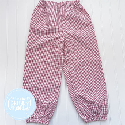 Red Small Check Windowpane Bloomer Pants - 4T