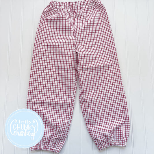 Red Windowpane Bloomer Pants - 4T