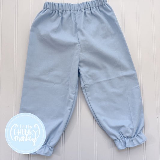 Light Blue Corduroy Ruffle Bloomer Pants - 18m