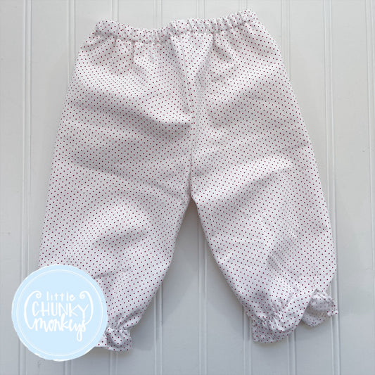 Red Dot Pique Ruffle Bloomer Pants - 6m