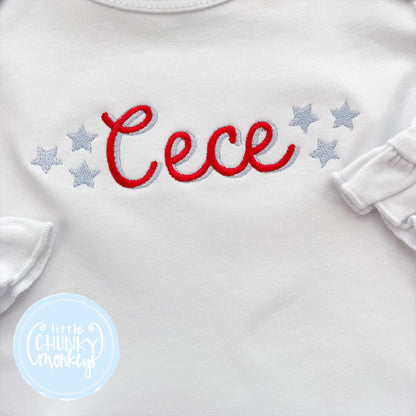 Baby Gown - Patriotic Name and Stars