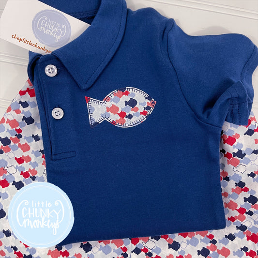 Fish Polo Short Set - 4T