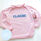 Custom Knit Name Sweater - White and Light Pink