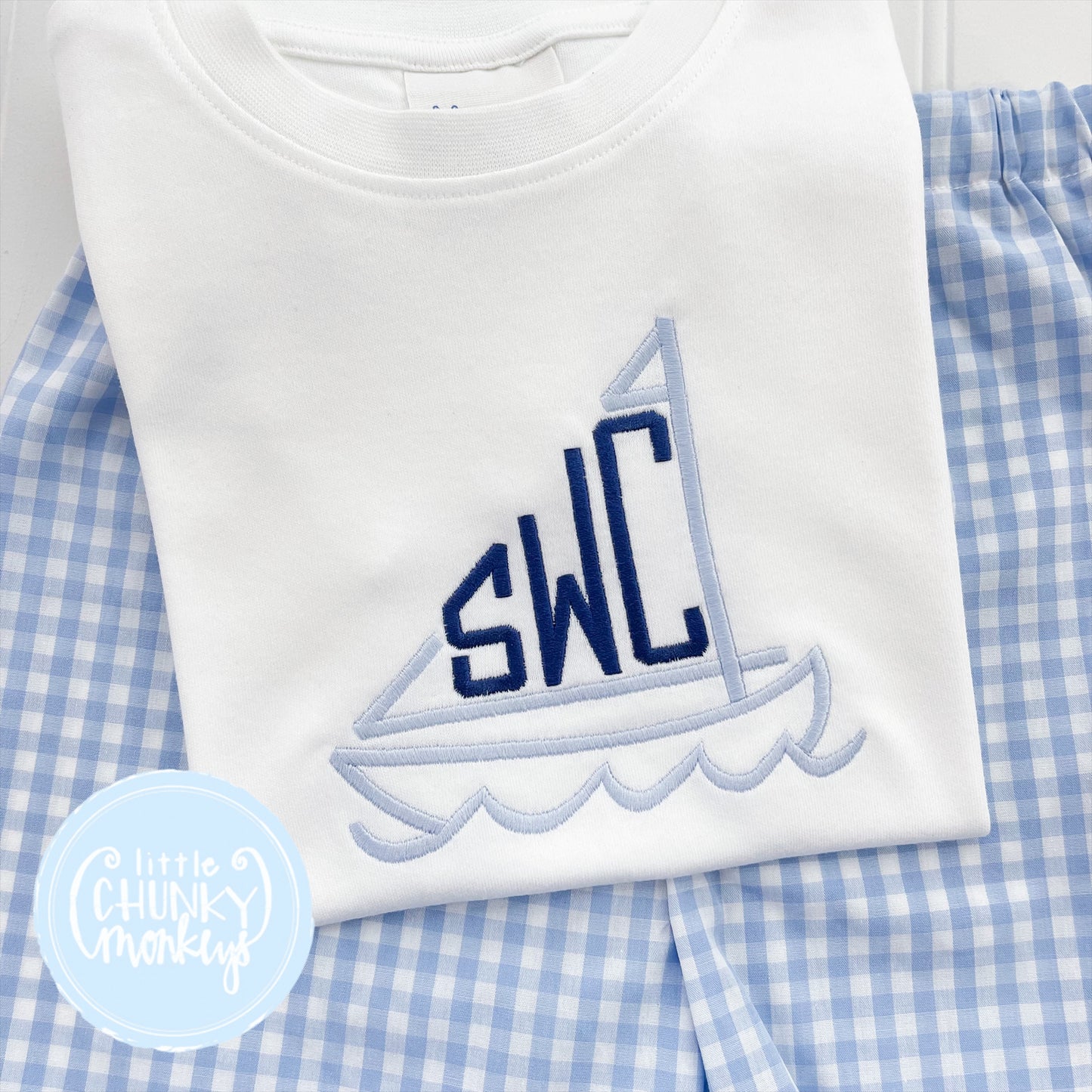 Boy Shirt - Sailboat Monogram