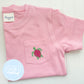 Girls Pocket Shirt - Mini Pink Sea Turtle on Light Pink