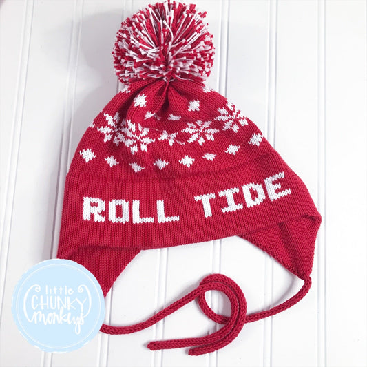 Ready to Ship - Custom Knit Nordic Hat - Red & White - Child (5Y+)