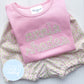 Girl Shirt - Floral Applique Name on Light Pink Shirt