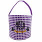 Purple Gingham Halloween Bucket Tote