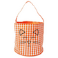 Orange Gingham Halloween Bucket Tote