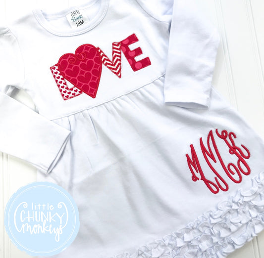 Girl Outfit - Girl Dress- Applique Love