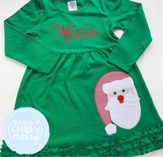 Girl Outfit - Christmas  Outfit - Applique Santa