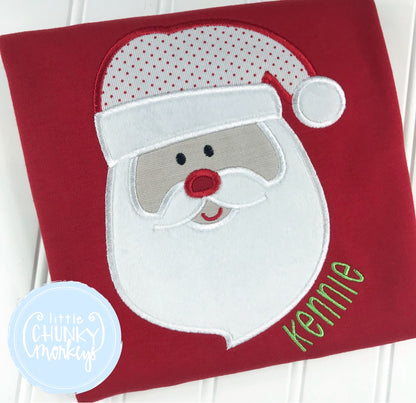 Boy Shirt - Applique Santa + Personalization