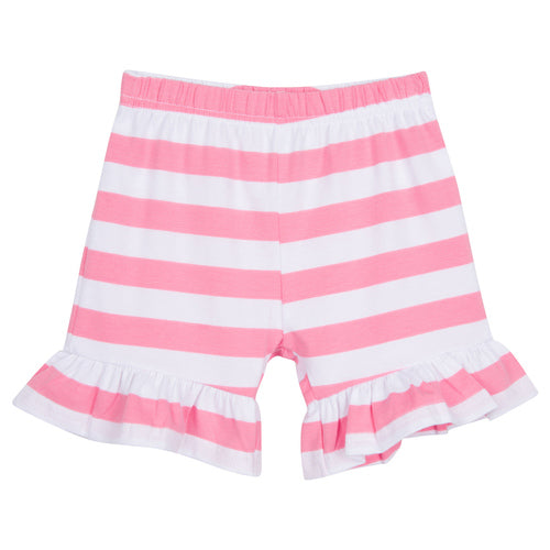 18m Pink Stripe Ruffle Knit Shorts