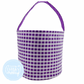 Purple Gingham Bucket Tote