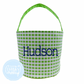 Green Gingham Bucket Tote