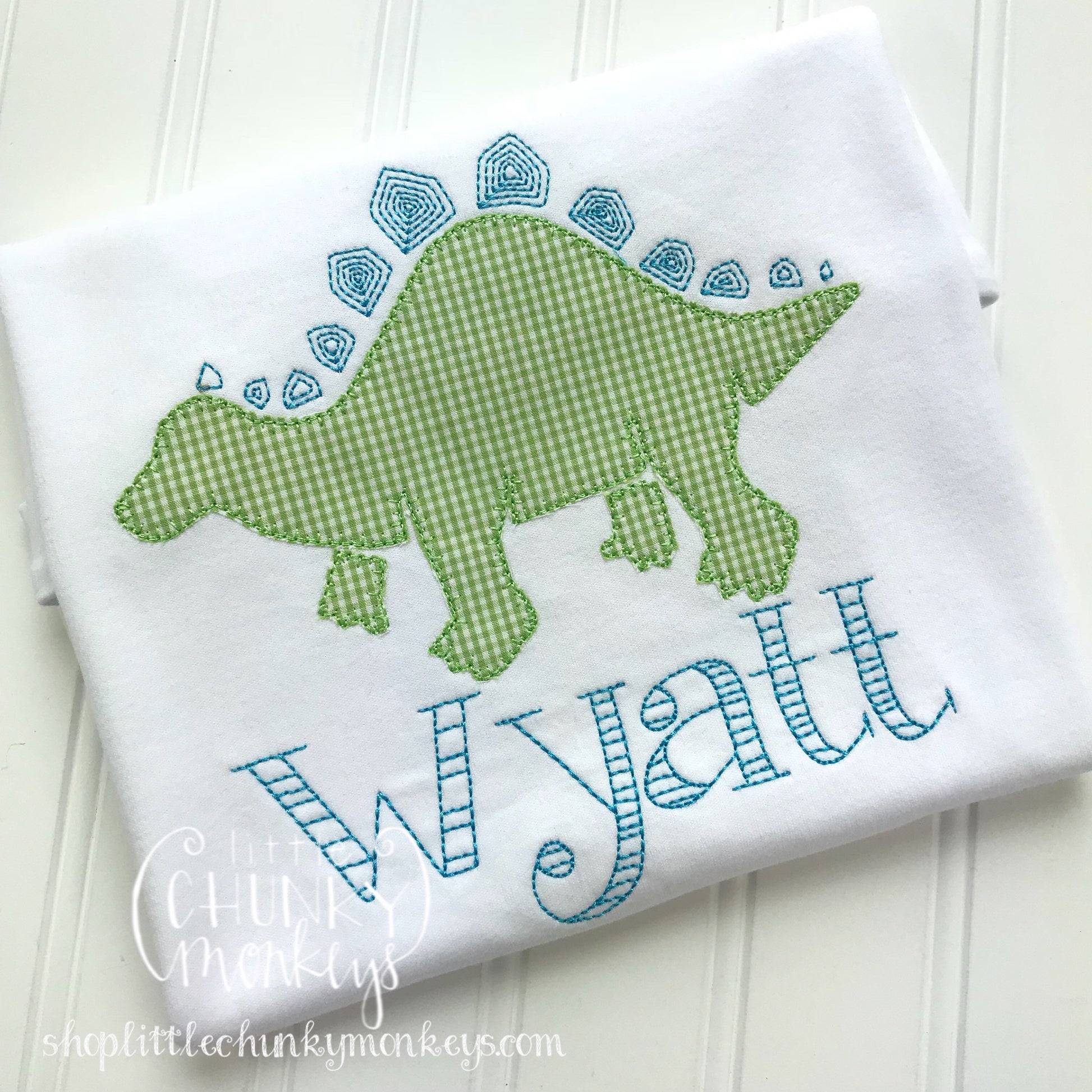 Boy Outfit - Boy Applique Shirt - Dinosaurs Applique Shirt