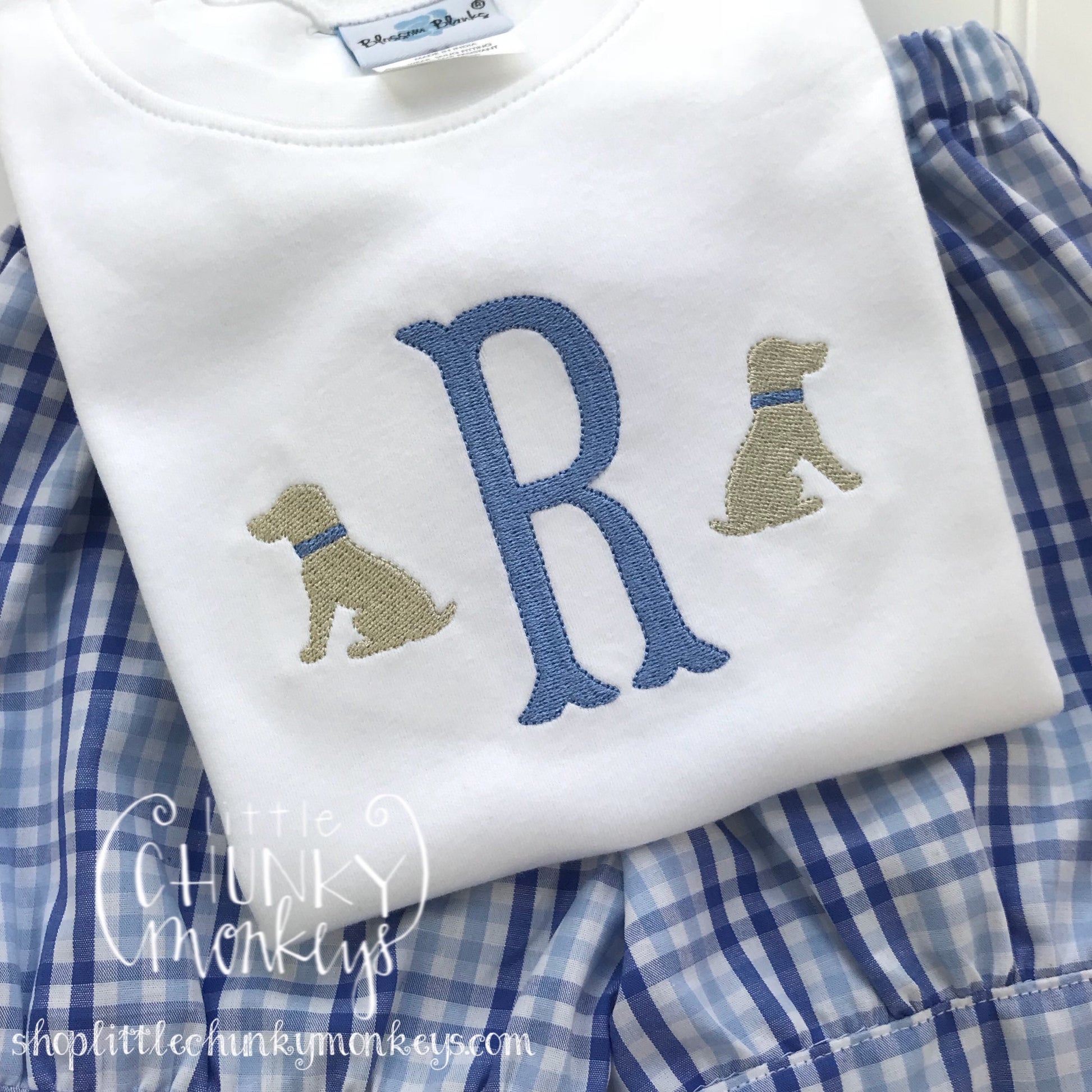 Boy Outfit - Personalized Boy Shirt - Lab Puppy Monogram Shirt