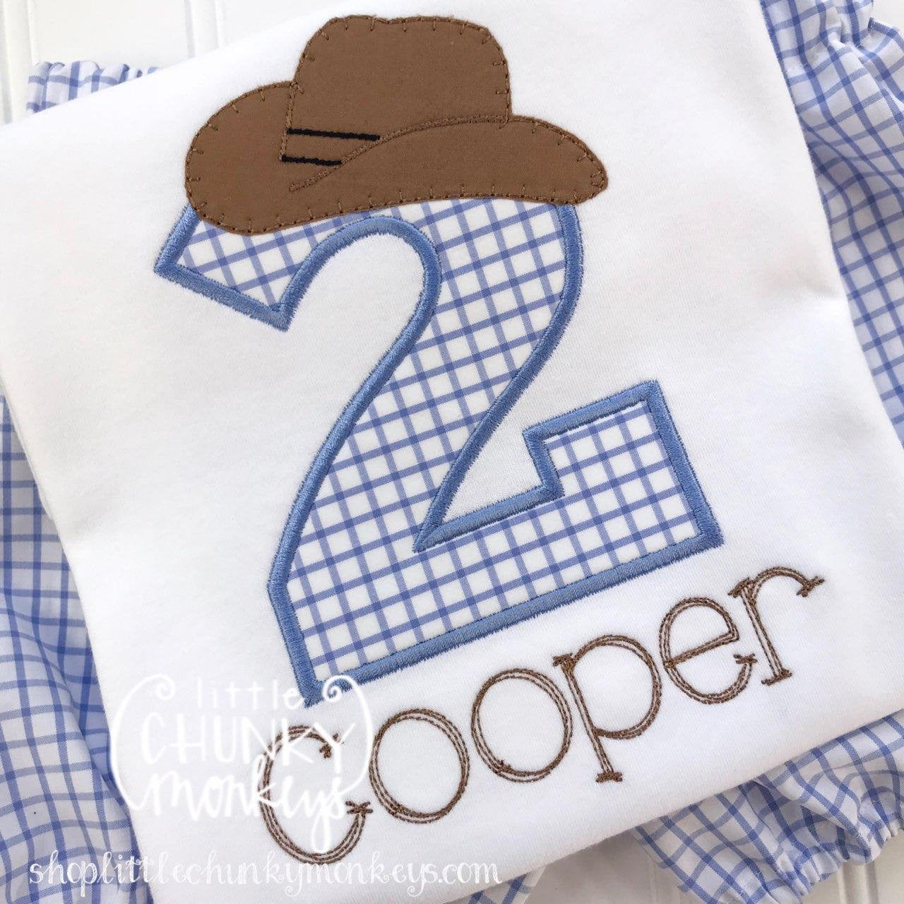 Boy Outfit - Boy Birthday Shirt - Boy Cowboy Hat Birthday Shirt