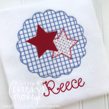 Girl Outfit - Girl Shirt - Girl Patriotic Circle Applique Shirt