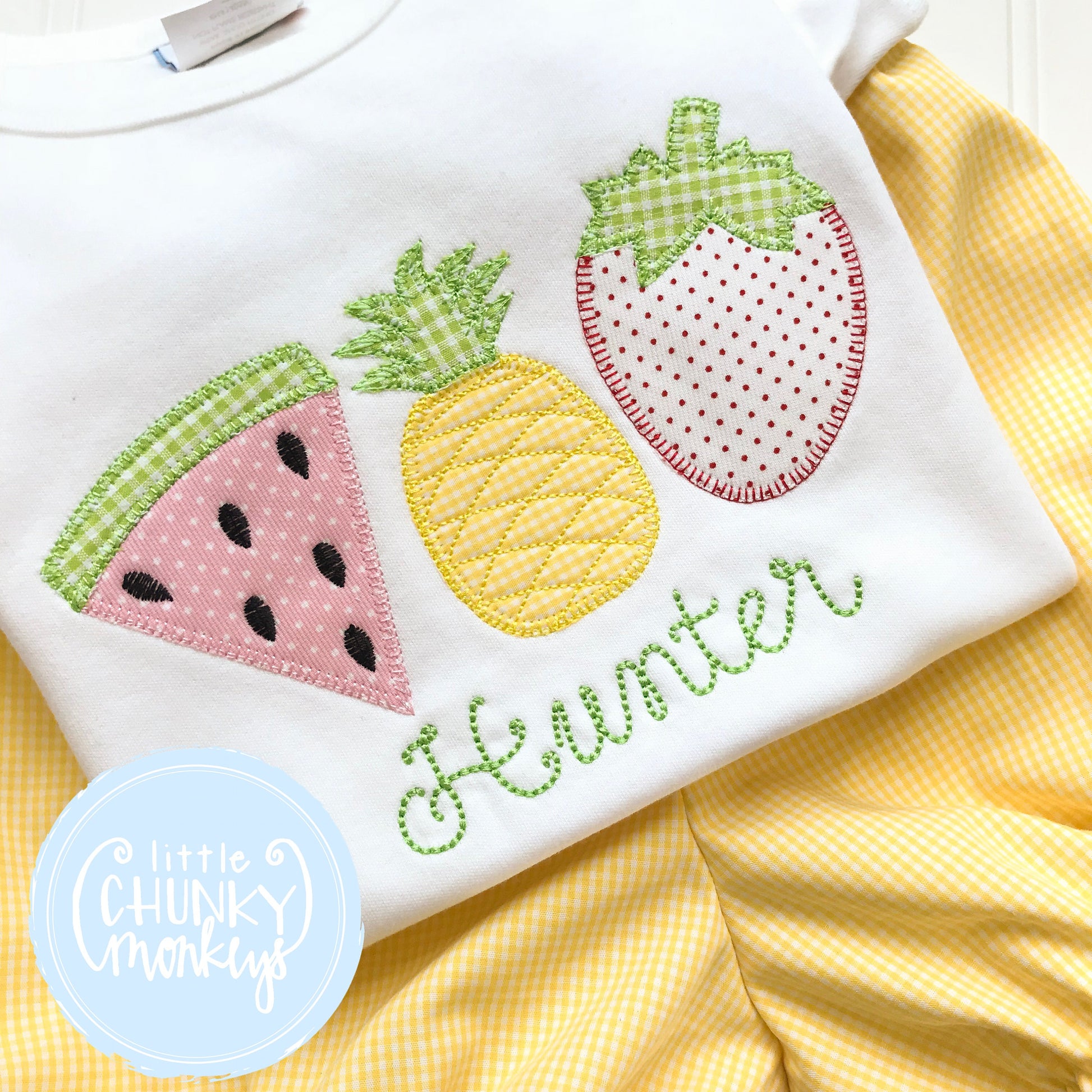 Girl Outfit - Girl Shirt - Girl Melon,Pineapple,Berry Trio with Personalization