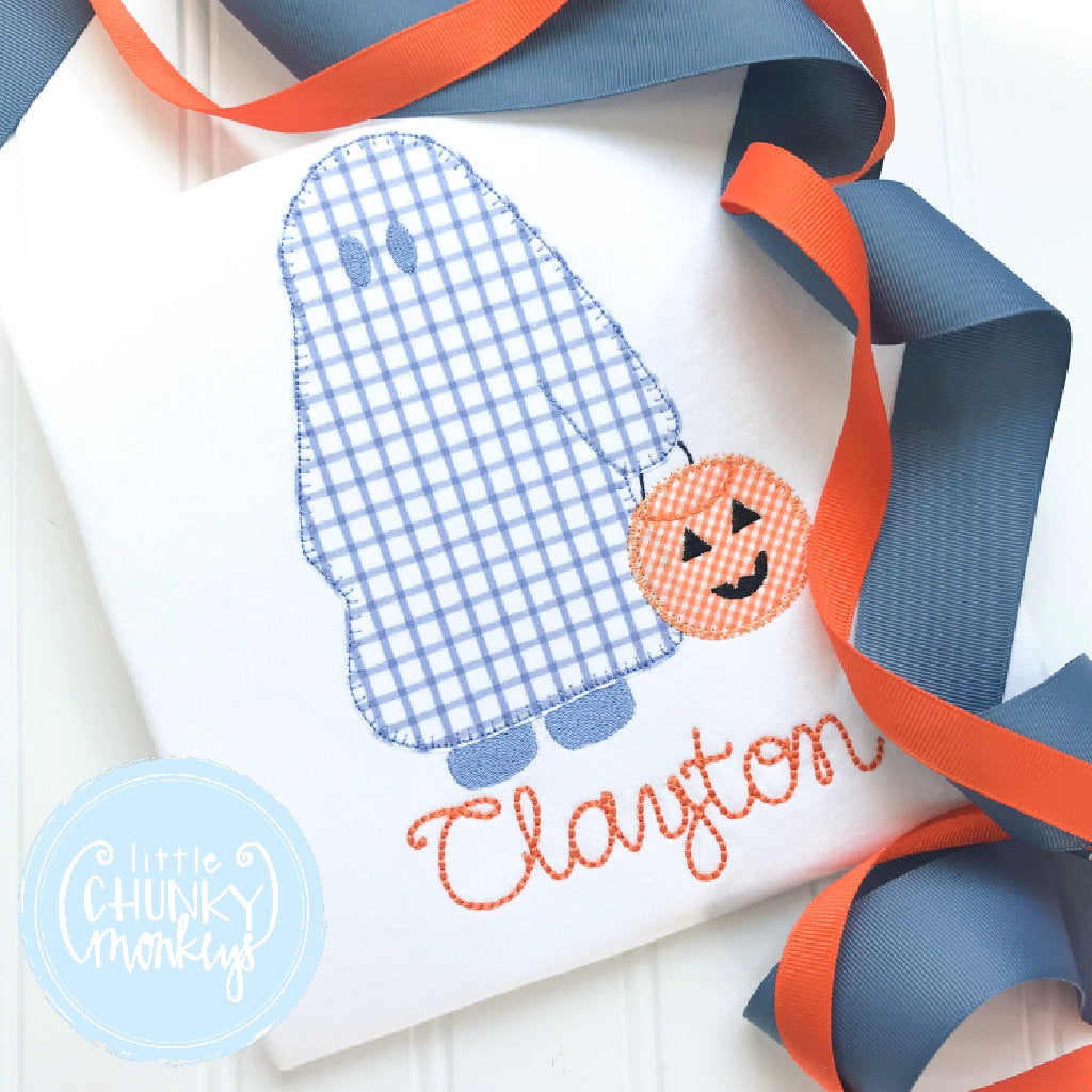 Boy Outfit - Boy Halloween Shirt - Trick or Treating Sheet Ghost with Personalization