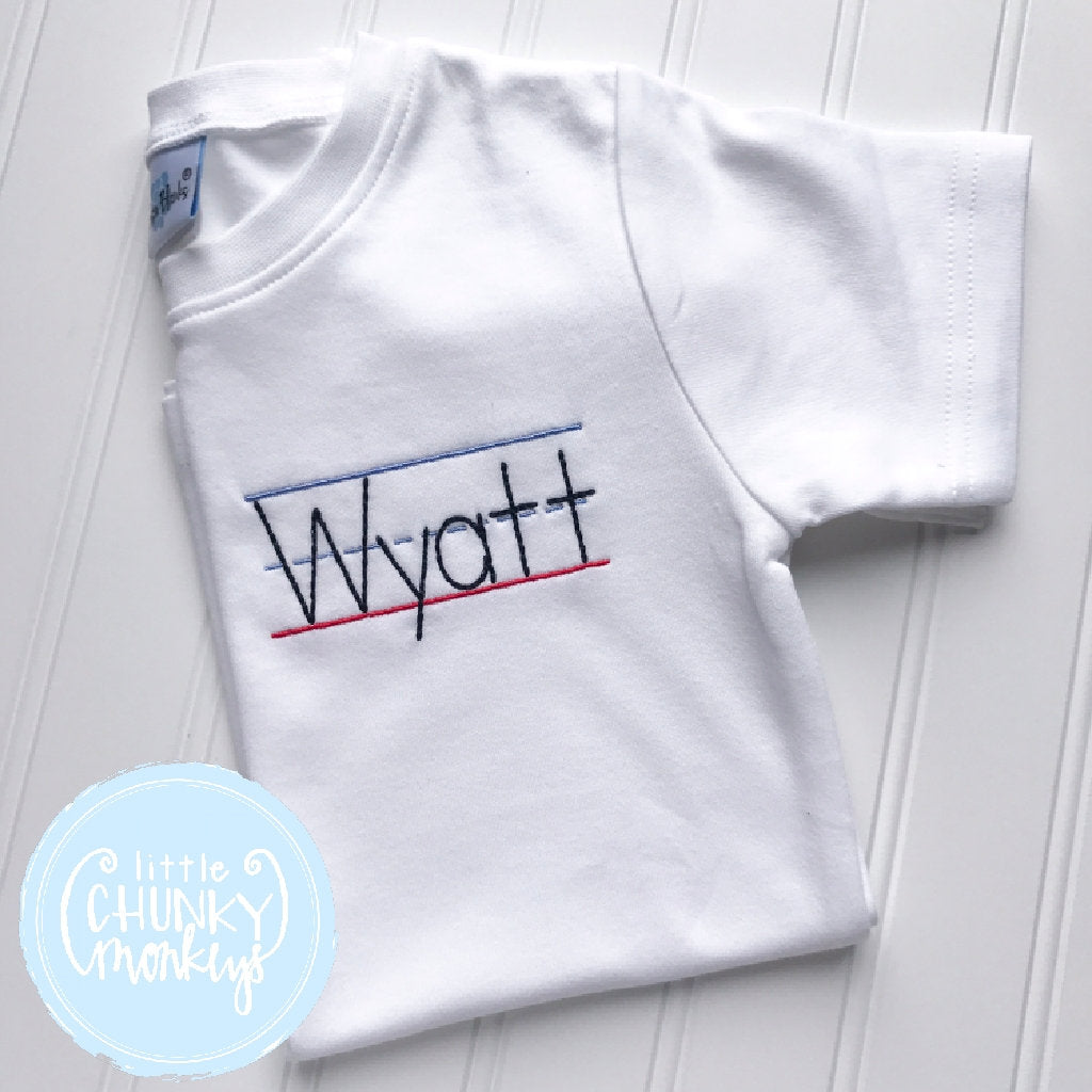 Boy Shirt - Back To School Shirt - Personalized Stitched Name on School Paper