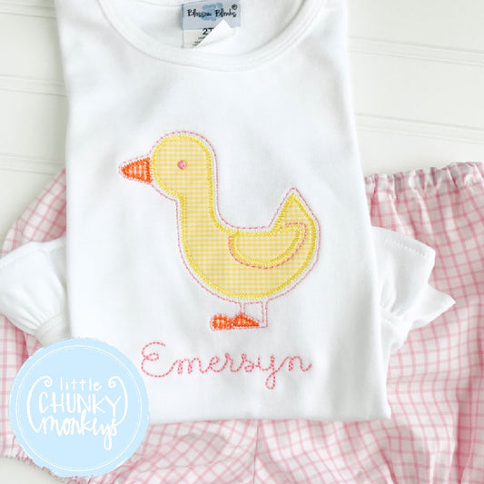 Girl Outfit - Girl Shirt - Gingham Chick Applique Shirt with Personalization