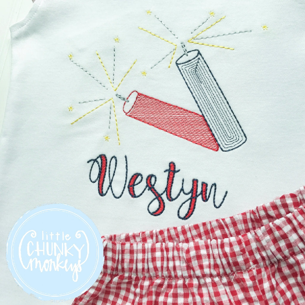Girl outfit - Girl Shirt - Personalization with Sparkler Sticks