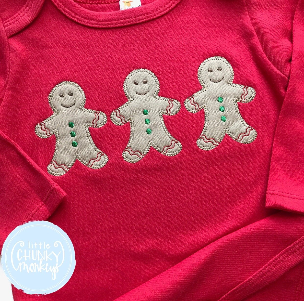 Boy Shirt - Gingerbread Man Applique Trio
