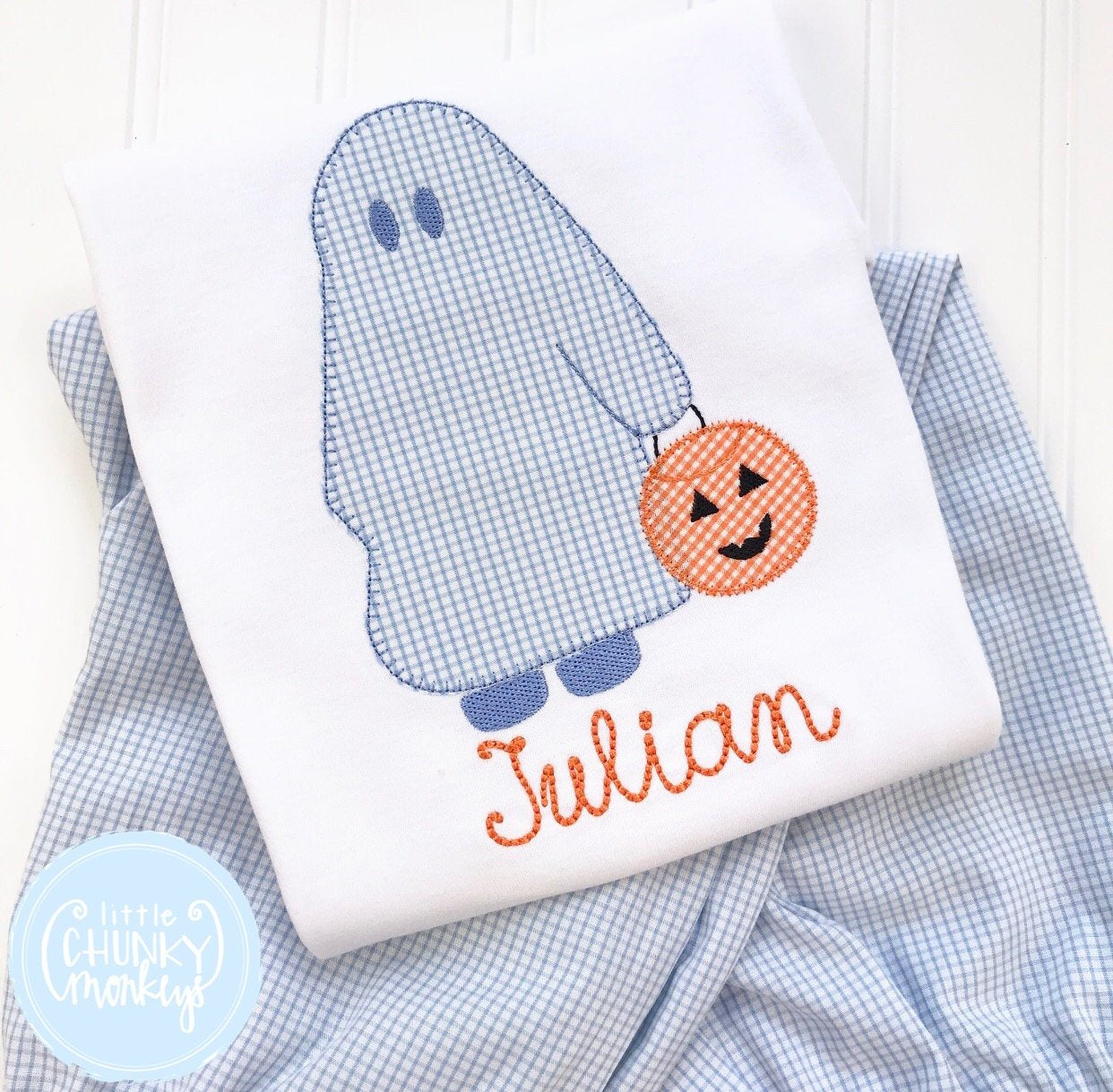 Boy Shirt - Boy Halloween Shirt - Trick or Treating Sheet Ghost with Personalization