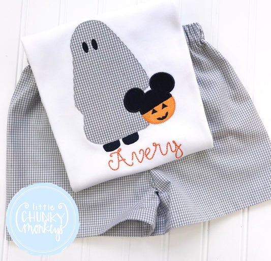 Boy Shirt - Boy Halloween Shirt - Trick or Treating Sheet Ghost with Personalization