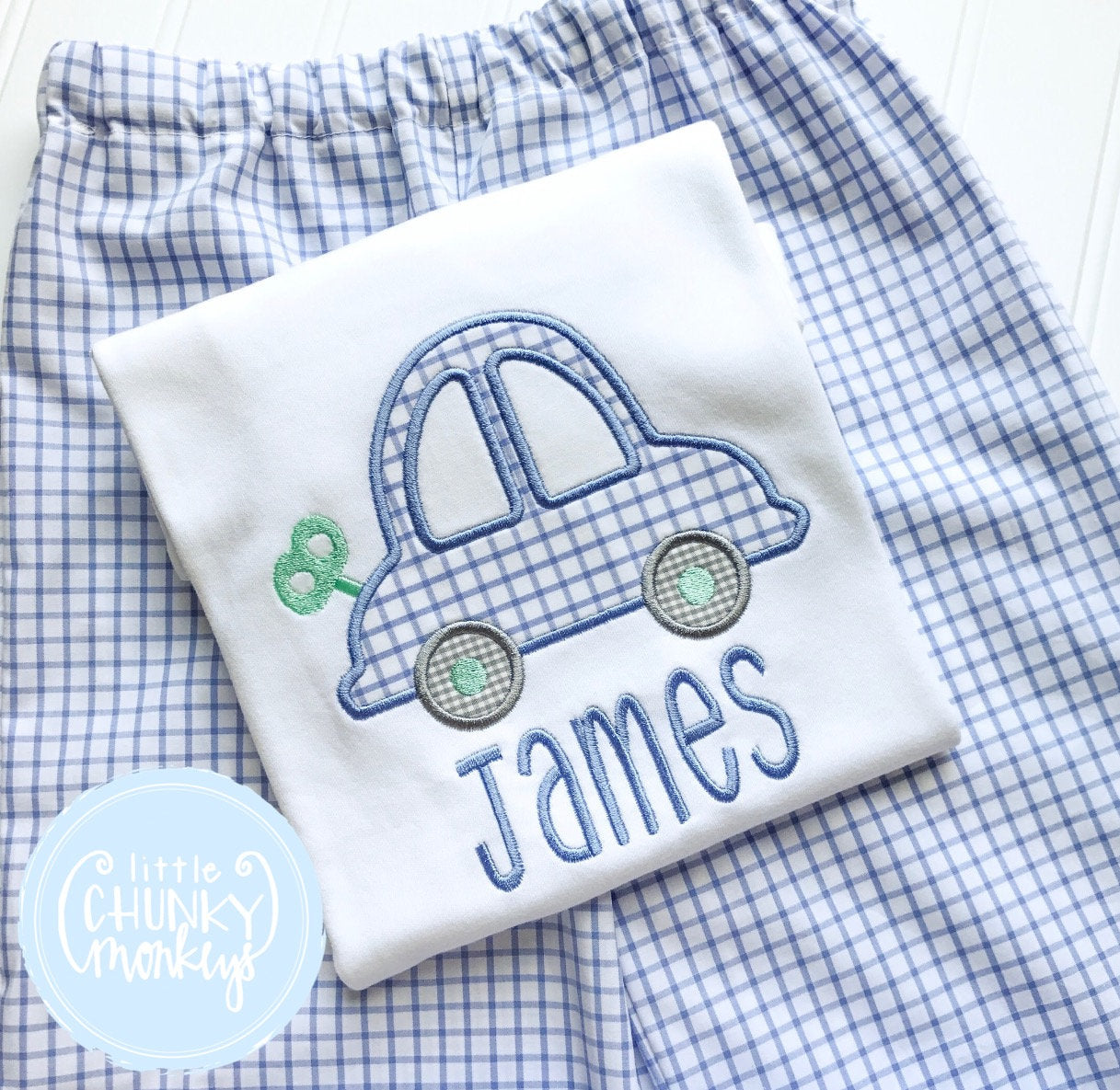 Boy Shirt - Personalized Boy Shirt - Applique Toy car