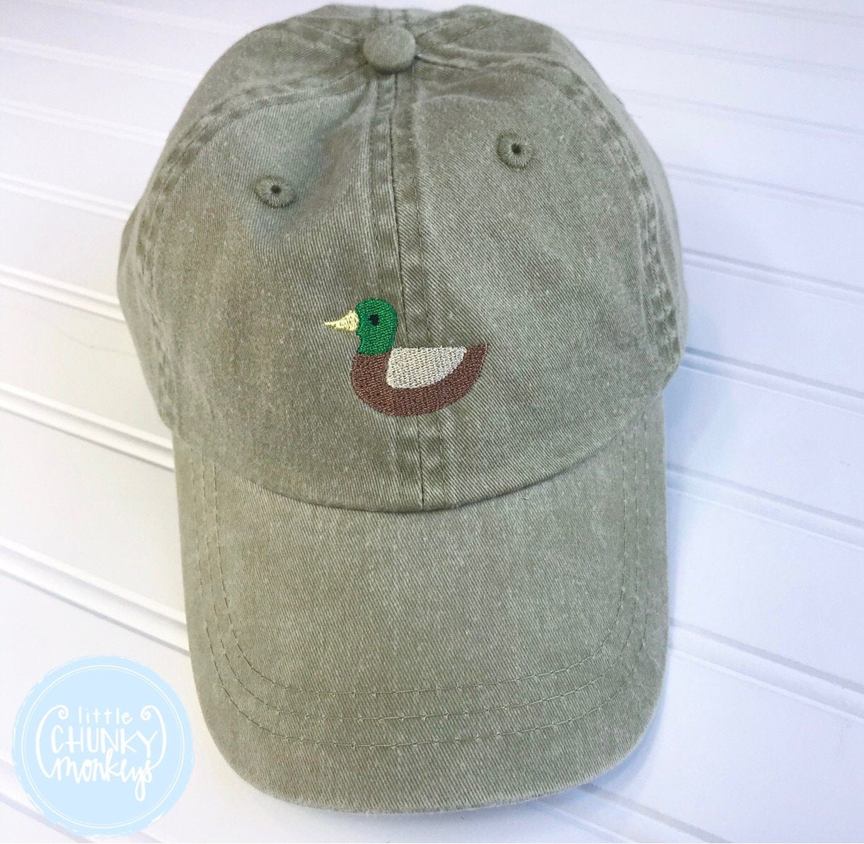 Toddler Kid Hat - Faded Olive with Mallard Duck