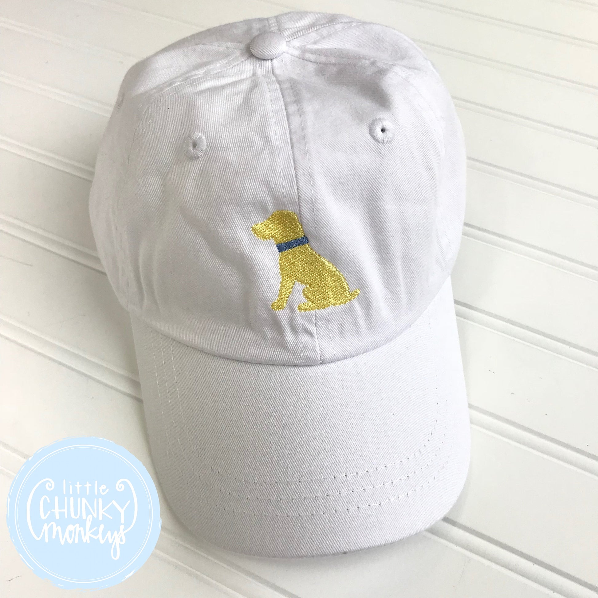 Toddler Kid Hat - Yellow Lab on White Hat
