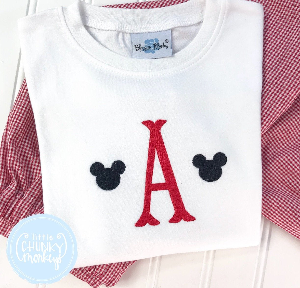 Boy Shirt - Single Initial with Mini Mouse