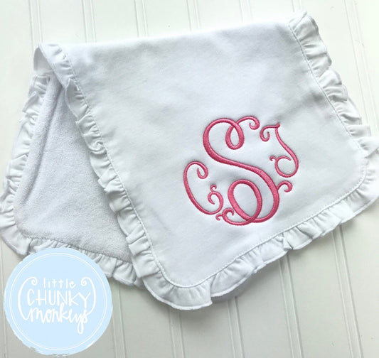 Baby Ruffle Burp Cloth with Personalization