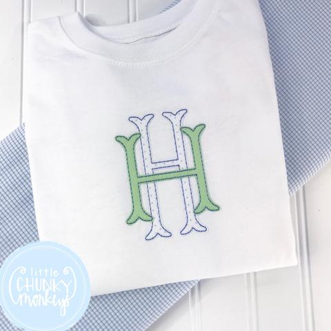 Boy Shirt - Stacked Monogram Applique