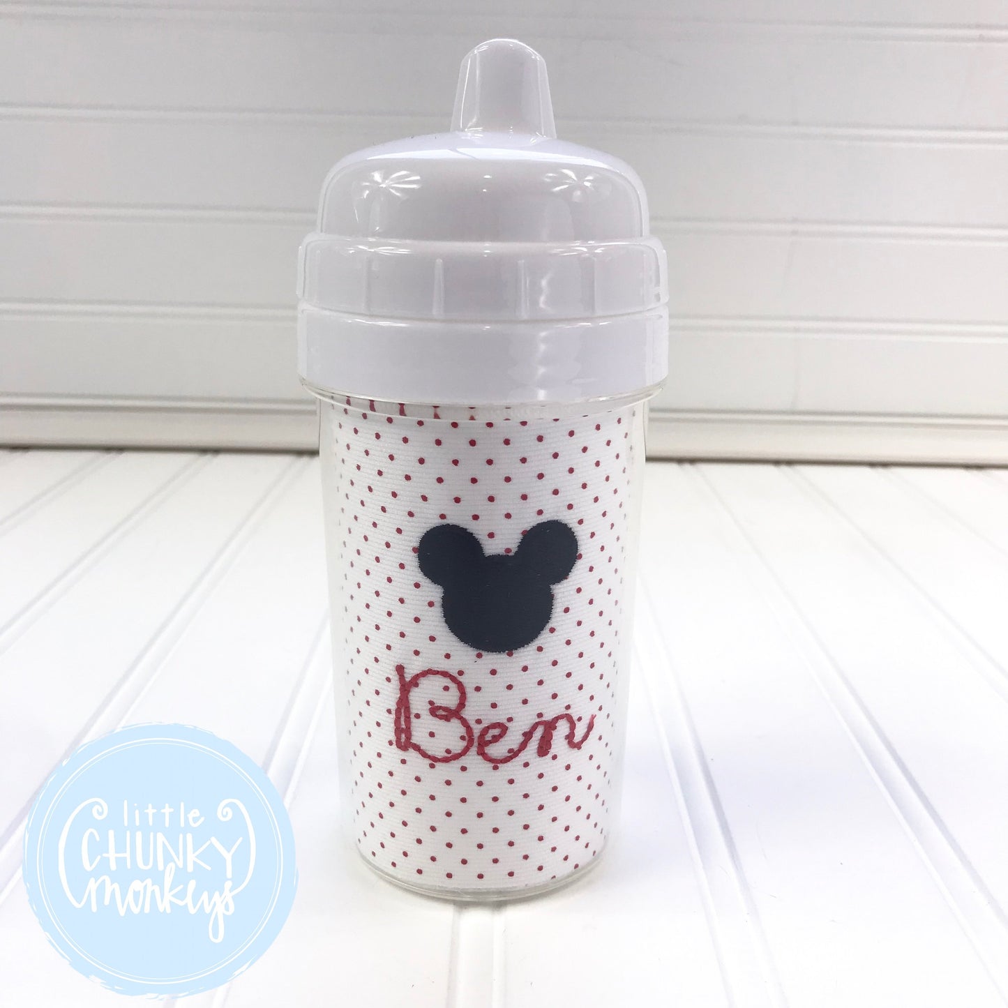 Toddler Tall 10oz Sippy Cup with Personalization + Mouse Design