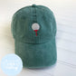 Toddler Kid Hat - Stitched Golf Ball with Tee on Forest Green Hat