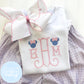 Girl Shirt - Girl Shirt - Stitched Monogram with Mini Mouse Heads
