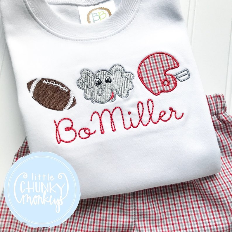 Boy Shirt -Stitched Football Trio with personalization