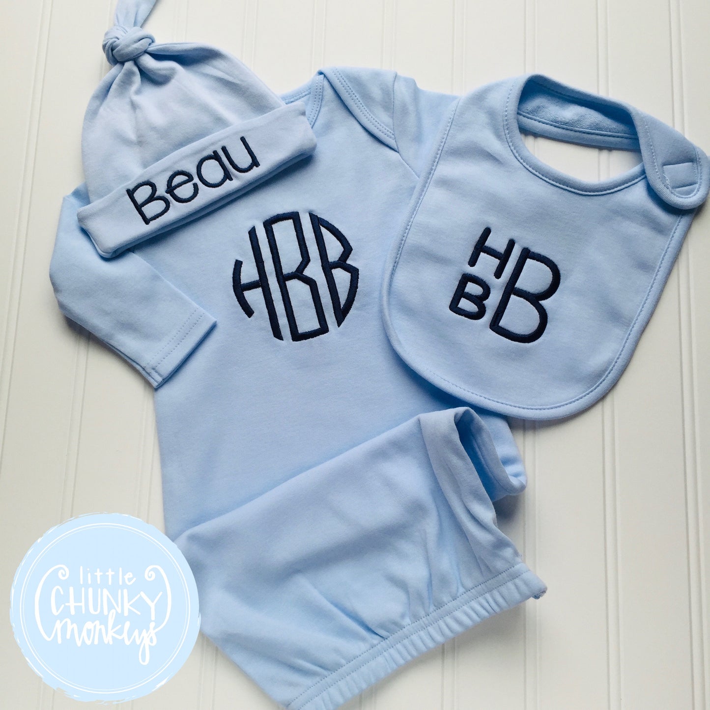 Baby Boy Gown - Bring Home Outfit - Personalized Newborn Gown with Personalization