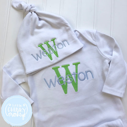 Boy Coming Home Shirt - Boy Gown - Newborn Personalized Gown with monogram