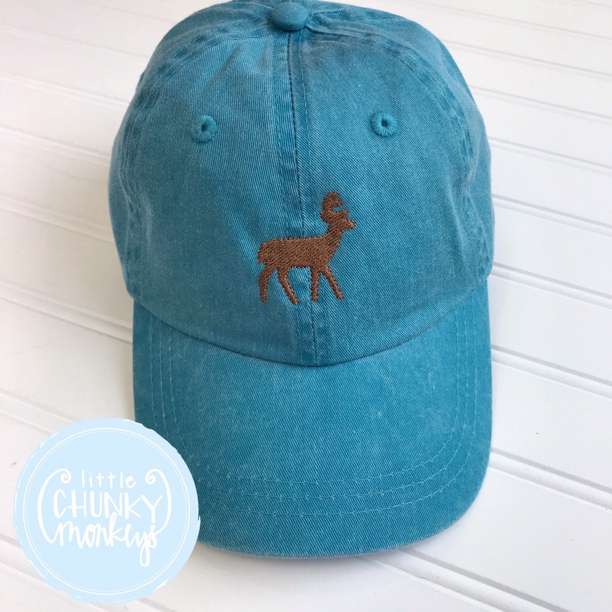 Toddler Kid Hat - Deer on Turquoise Hat