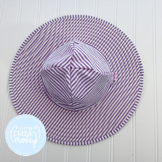 Purple and White Stripe Hat - Ruffle Butts - 3T-5T